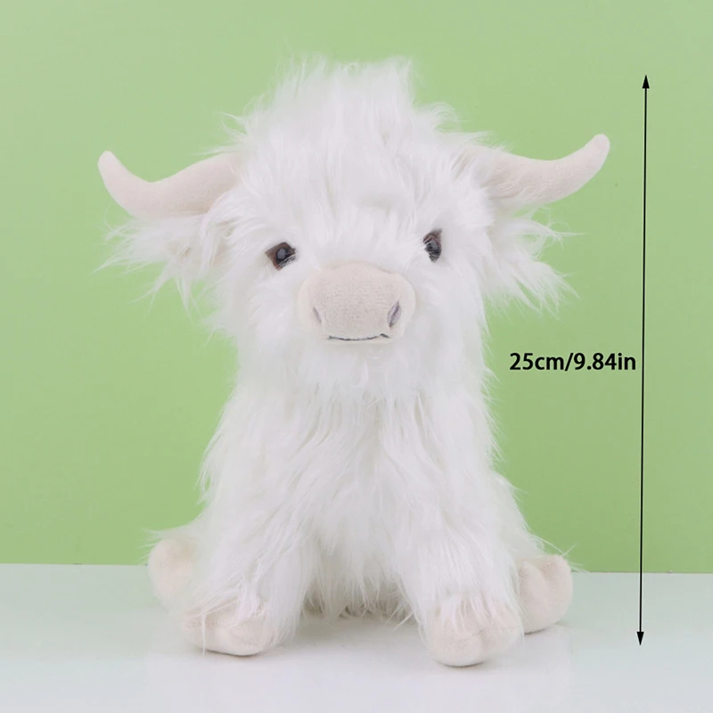 

Simulation Highland Cow Plush Animal Doll Soft Stuffed Highland Cow Plush Toy Kawaii Kids Baby Gift Toy Home Room Decor