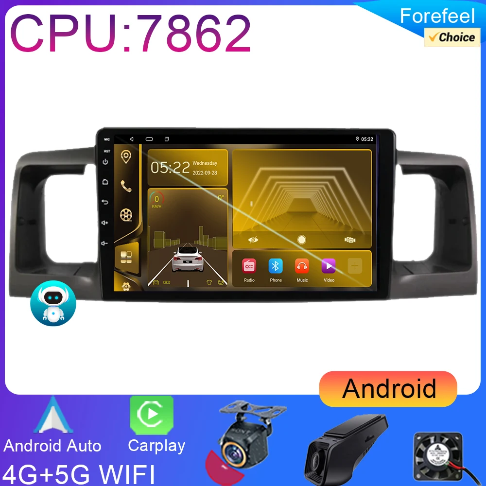 Автомобильный Мультимедийный Плеер 2din Для Toyota Corolla E120 Byd F3 Android Gps-навигация 4g