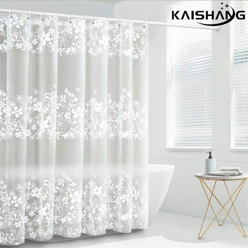 K-Water White Printing Nature Shower Curtain Kitchen  Fashion Romantic Art Waterproof For Bath With Hooks For Bathroom