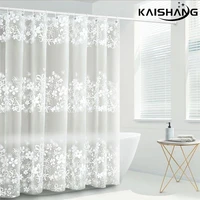 K-Water White Printing Nature Shower Curtain Kitchen Fashion Romantic Art Waterproof For Bath With Hooks For Bathroom