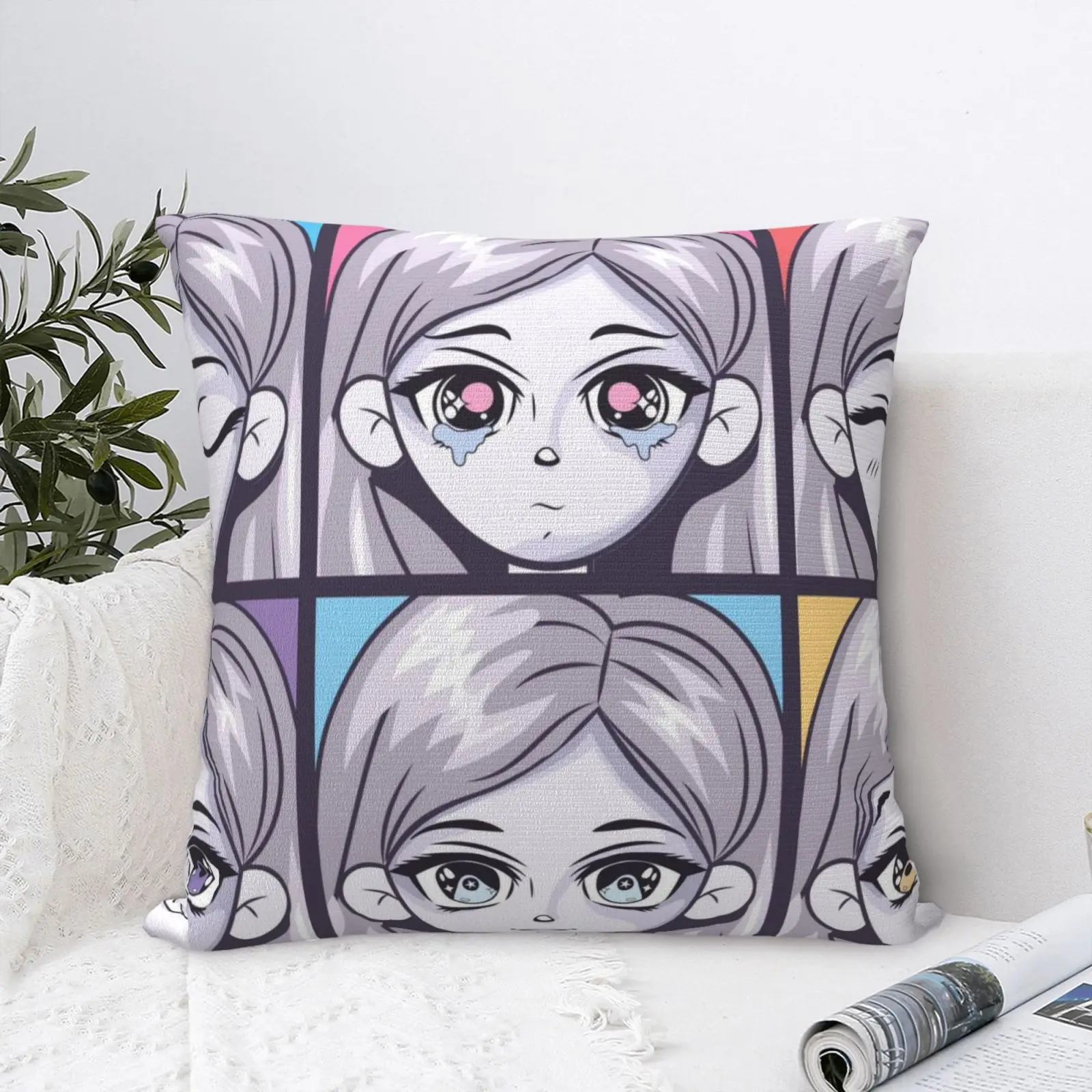 

Home Textile Decorative Pillow Bedding Accessories Square Dustproof Personalized Cute Body Neck Sleep Bedroom Car Mat Anime Girl