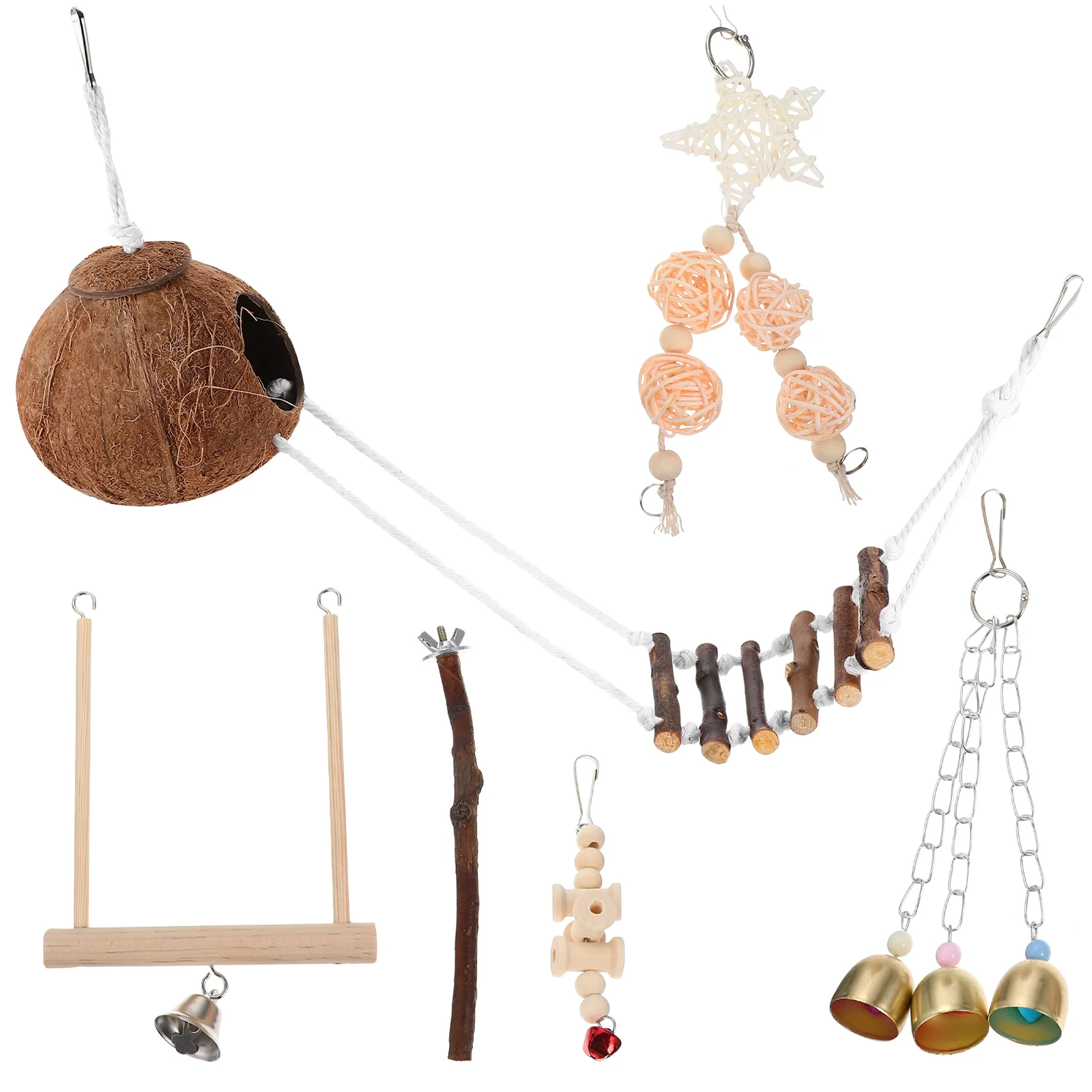 

1 Set of Hanging Parrot Chew Birds Climbing Ladder Parrot Standing Stick