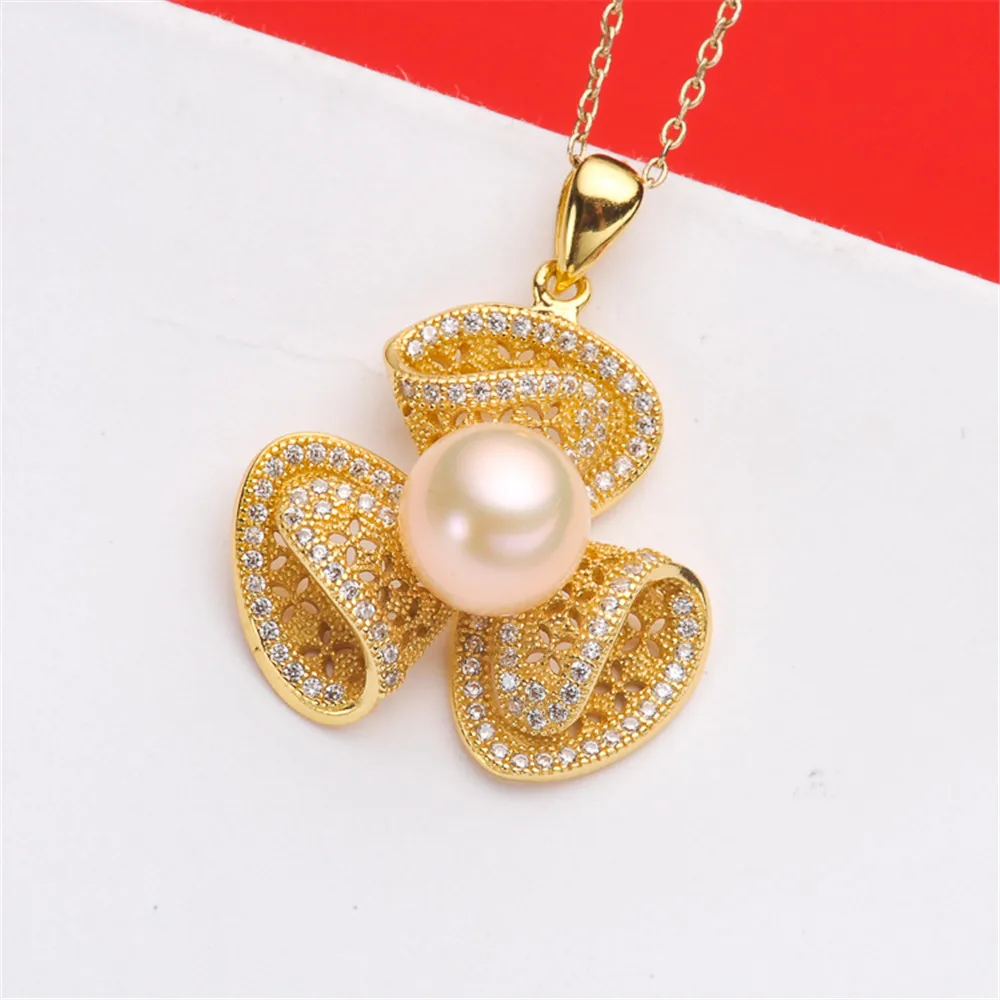 

S925 Sterling Silver Pearl Pendant Settings Blank/Base For DIY Pendant Jewelry Making Accessories Suitable for 8-10mm Bead