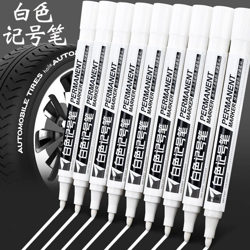 

Permanent Oily White Markers Pens Waterproof Tire Painting Graffiti Environmental Gel Pen Notebook Drawing Supplie