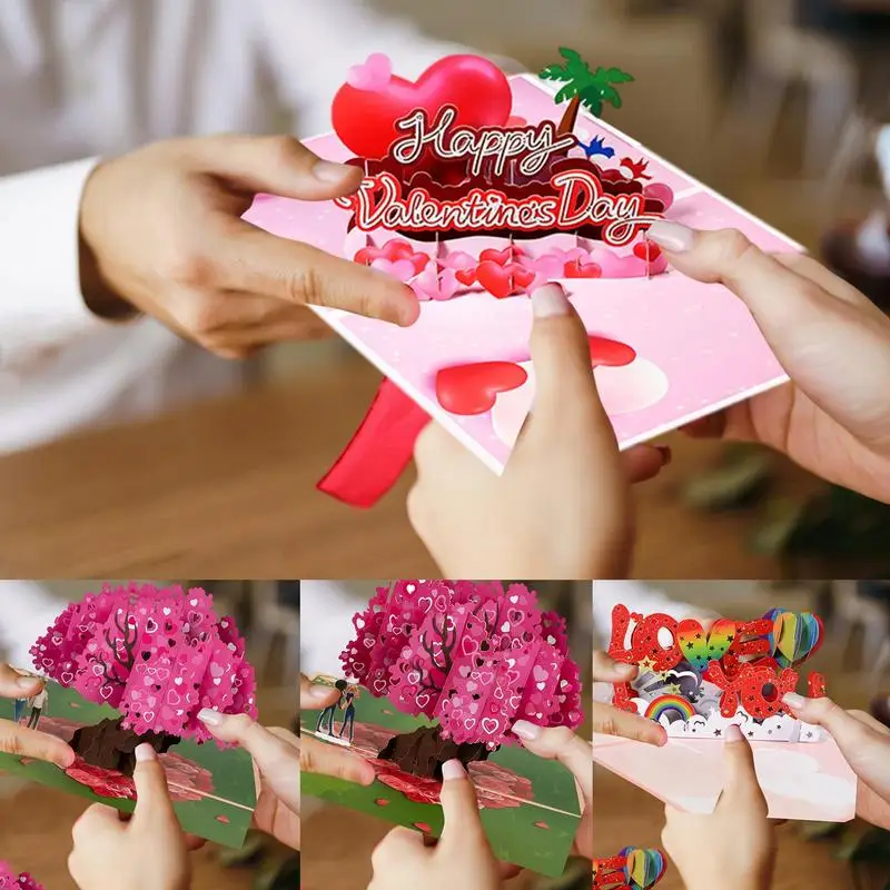 

Pop Up Valentines Day Cards 3D Happy Valentines Day Pop Up Card With Envelope And Note Tag Valentines Day Greeting Cards