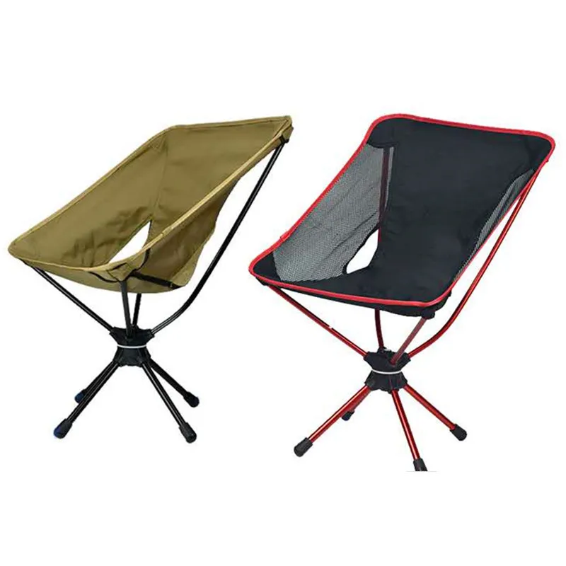 

360° Camping Swivel Folding Chair Outdoor Leisure Chair Field Fishing Chair Portable Moon Chair Outdoor Furniture