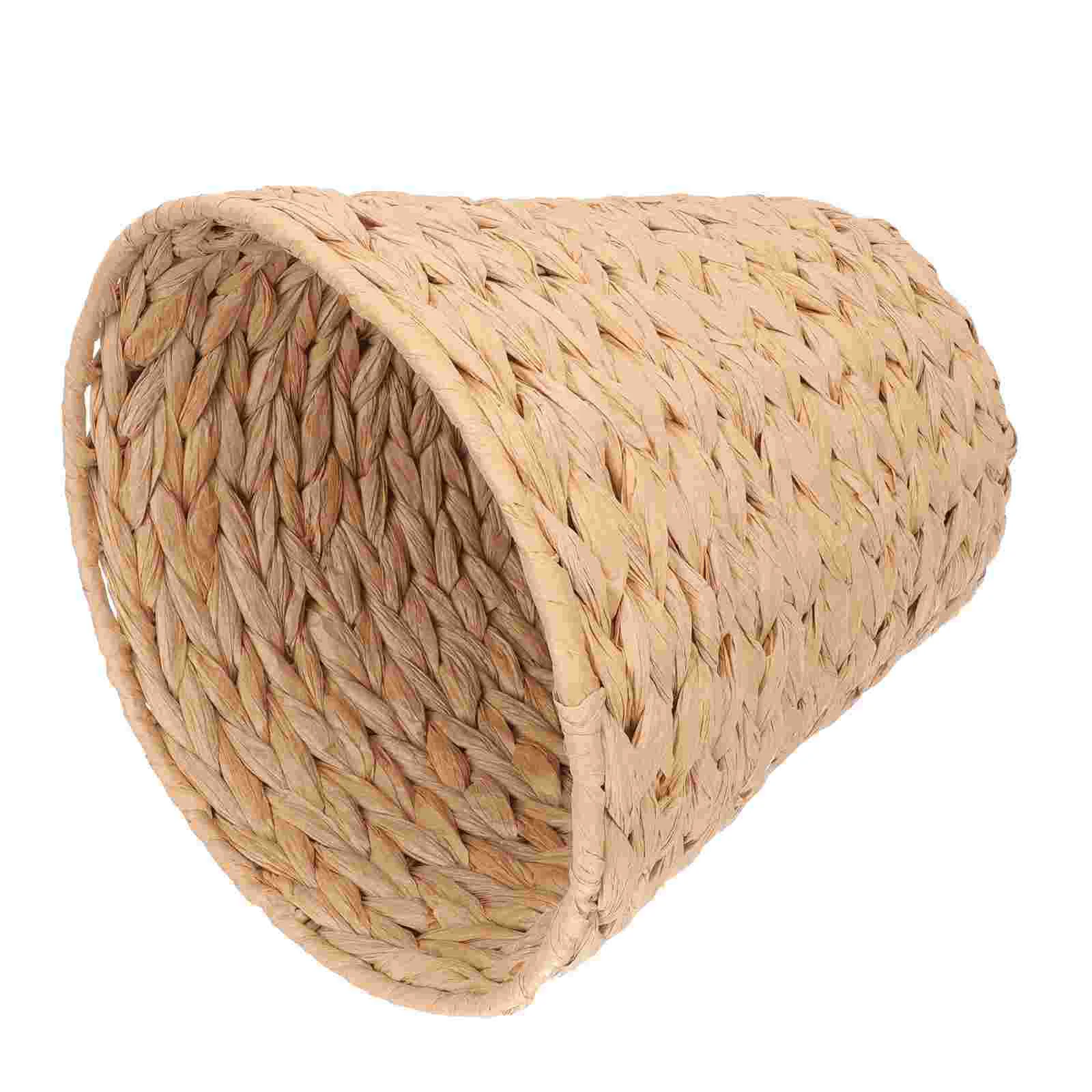 

Basket Woven Storage Trash Can Bin Waste Garbage Wicker Baskets Rattan Container Hyacinth Paper Pot Seagrass Watersmall Laundry