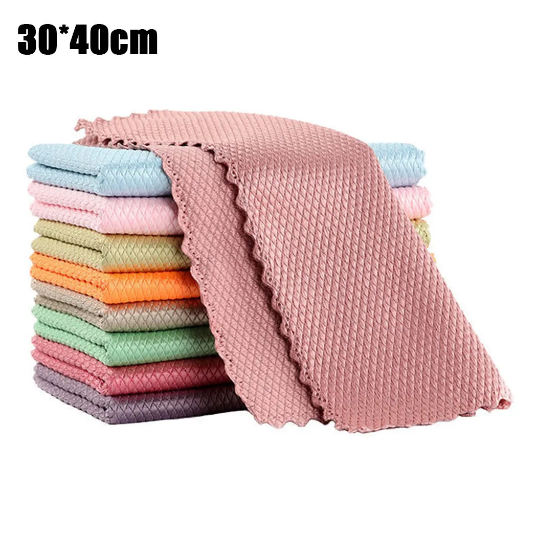 

10PCS NanoScale Streak-Free Miracle 30*40cm Cleaning Cloths Reusable And Rewashable Microfiber Cloth Housework Tools