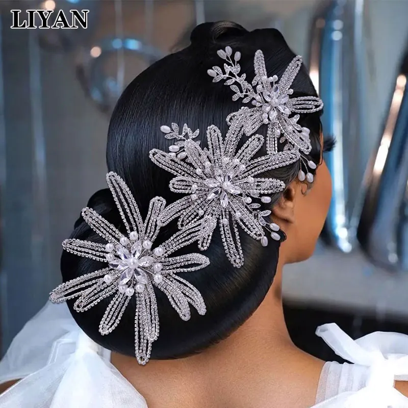 

LIYAN свадебные аксессуары для волос, элегантная женская мода, свадебные боковые головные уборы ручной работы, украшения для волос