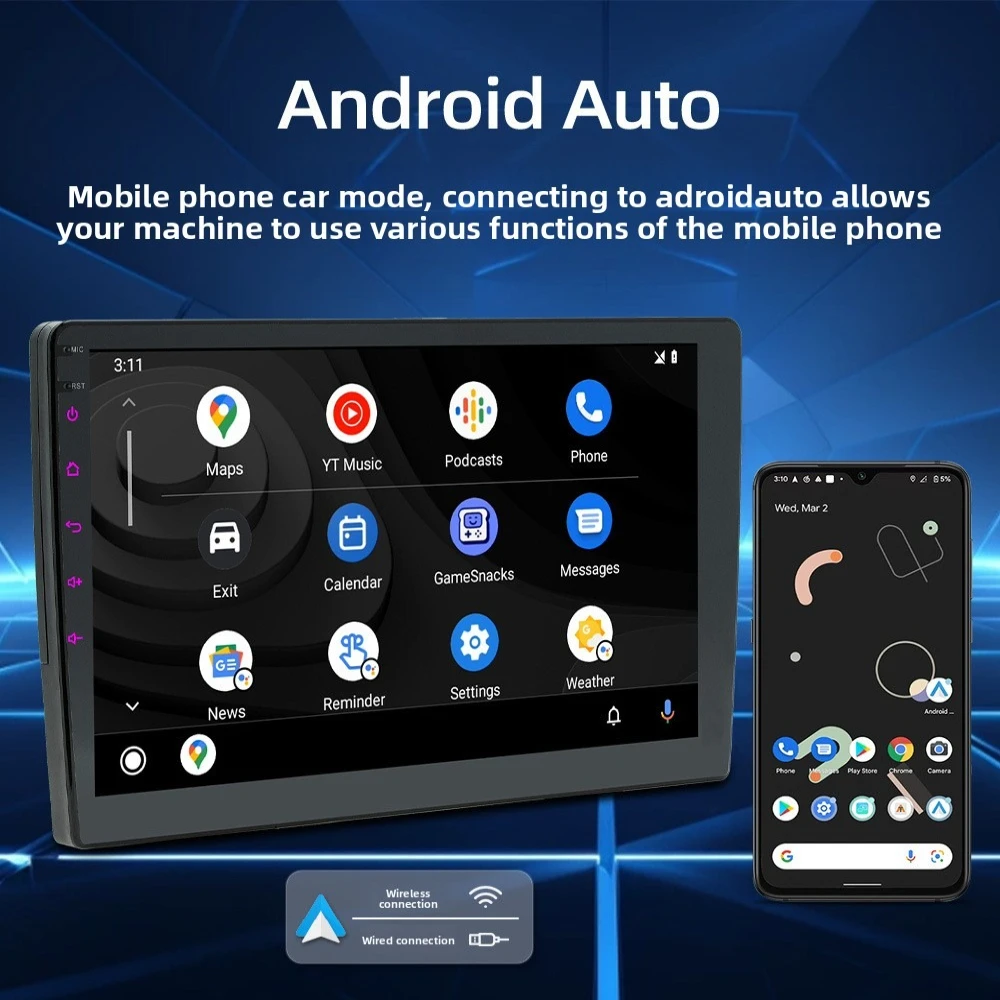 Фото 7/9/10-дюймовый автомобильный GPS-навигатор на Android с восьмиядерным процессором |   Беспроводная система CarPlay: интегрированное устройство для центрального управления автомобилем №5