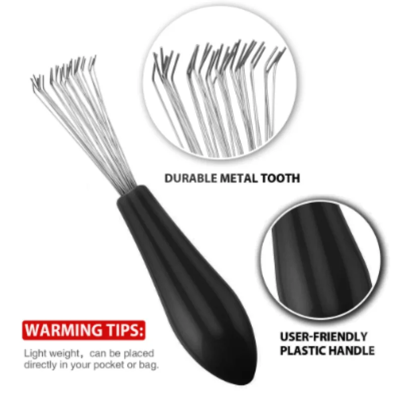 

Comb Hair Brush Cleaner Plastic Metal Cleaning Remover Embedded Tool Remover Handle Tangle Hair Comb Accessories Random Color