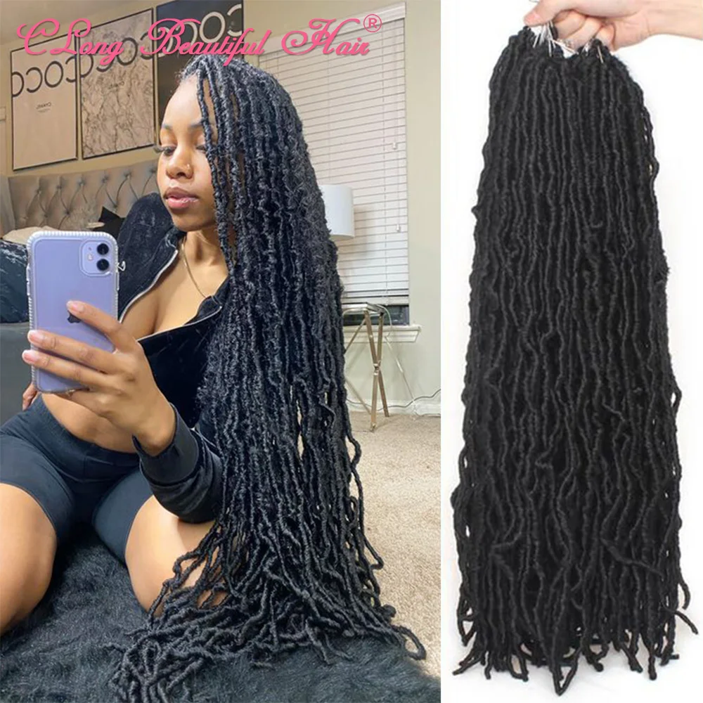 

CLong Nu Locs Crochet Hair 36 24 18 Inches Faux Locs Extension Synthetic Soft Goddess Braiding Dreadlocks Hair For Black Women