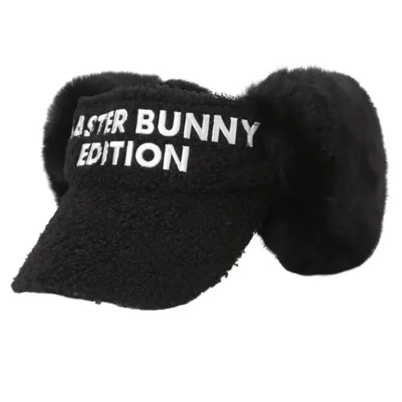 Golf cap winter woman lady hat thickened and piled warm earmuff hat autumn