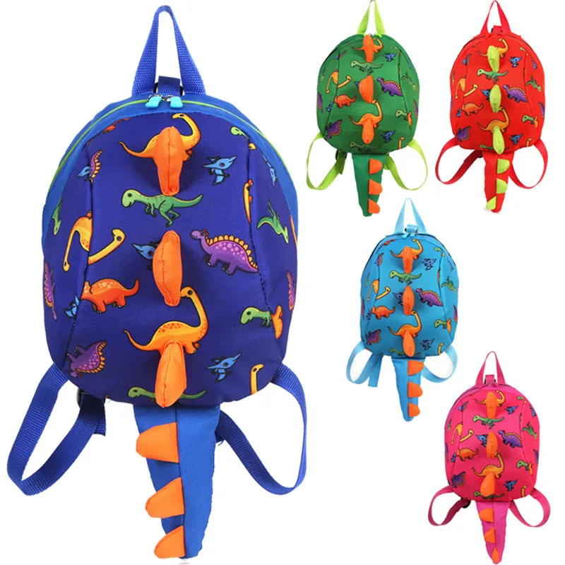 3-6 Yrs Baby Plush Backpack Cartoon Cute 3D Cartoon Dinosaurs Kids Backpack Kindergarten Creative Toy Animal Anti-Lost Bag