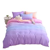 cotton four piece set single and double girl heart macaroon color gradient bed sheets quilt cover cotton bedding