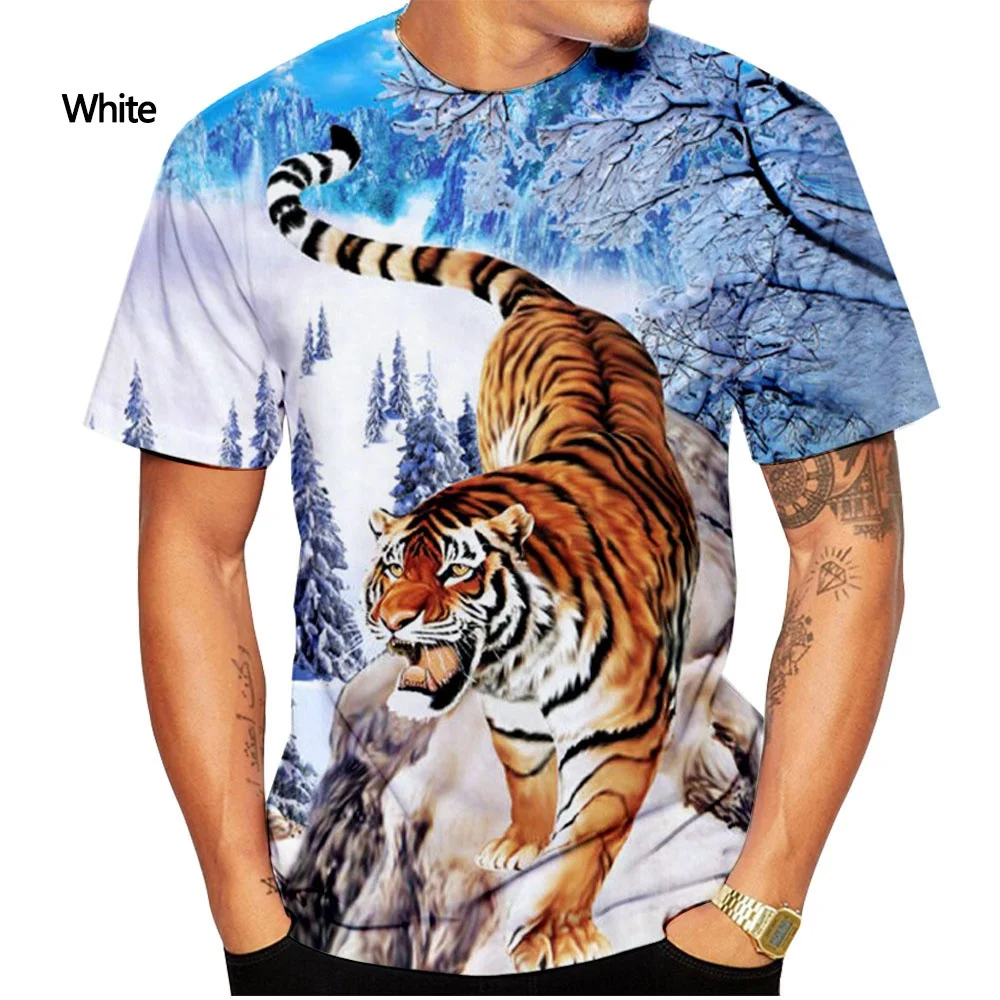

men and women fashion 3d printed T-shirt Tiger Tshirt Summer Recreational Animal Top tee