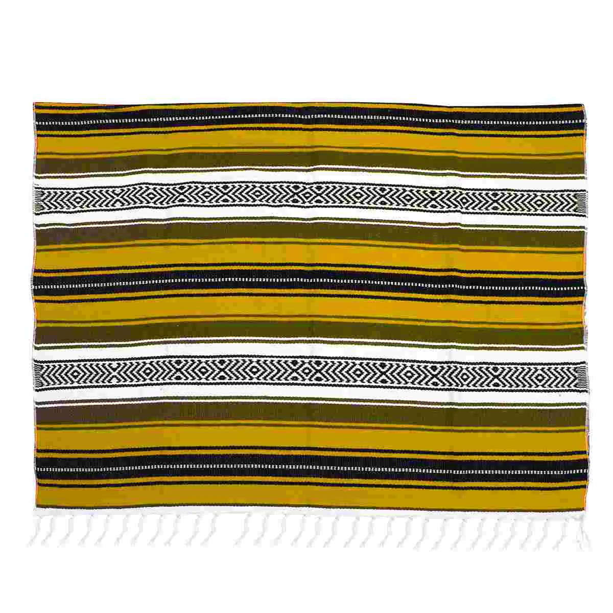

Mexican Boho Picnic Blanketss Colorful Yoga Blanket Mat Woven 130x180cm Serape for Sofa Bedroom Car Picnic Summer Beach Yellow