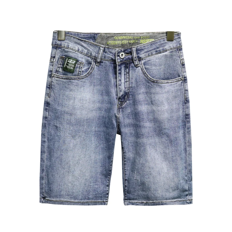 

KSTUN Summer Shorts Jeans For Men Denim Shorts Light Blue Stretch Slim Fit High Quality Brand Men's Clothing Male Short Pants