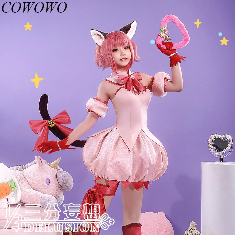 

COWOWO Anime! Tokyo Mew Mew Momomiya Ichigo Magic Girl Pink Dress Elegant Uniform Cosplay Costume Halloween Party Outfit Women