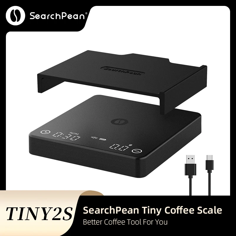 

Tiny2S Espresso Coffee Kitchen Scale SearchPean Mini Timer Weighing USB 2kg/0.1g g/oz/ml Free Shipping Send Pad Man Woman Gift