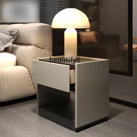 yj Italian Minimalist Bedside Table Light Luxury and Simplicity Modern Narrow Complete Designer Fashion Bedroom Storage Cabinet