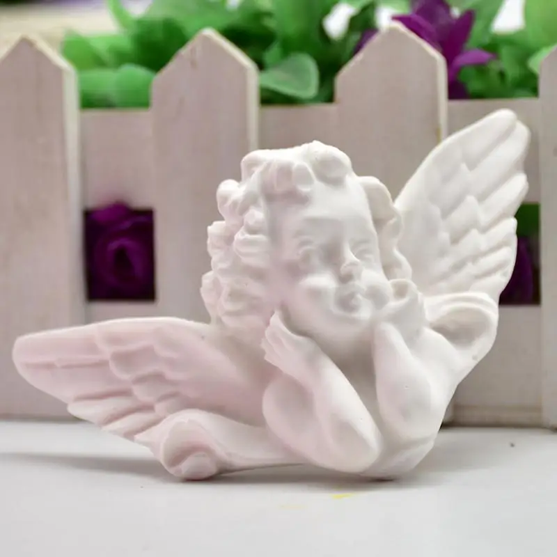 Симпатичная силиконовая форма для свечей в виде маленького ангела 3D DIY мыло