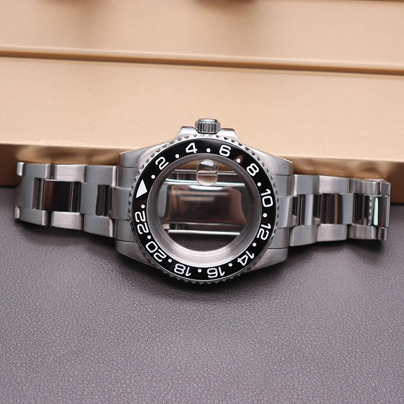 40mm Watch Case Strap GMT Watchband Parts nh35 nh36 miyota 8215 eta 2824 Movement 28.5mm Dial Submariner Sapphire Crystal Glass enlarge