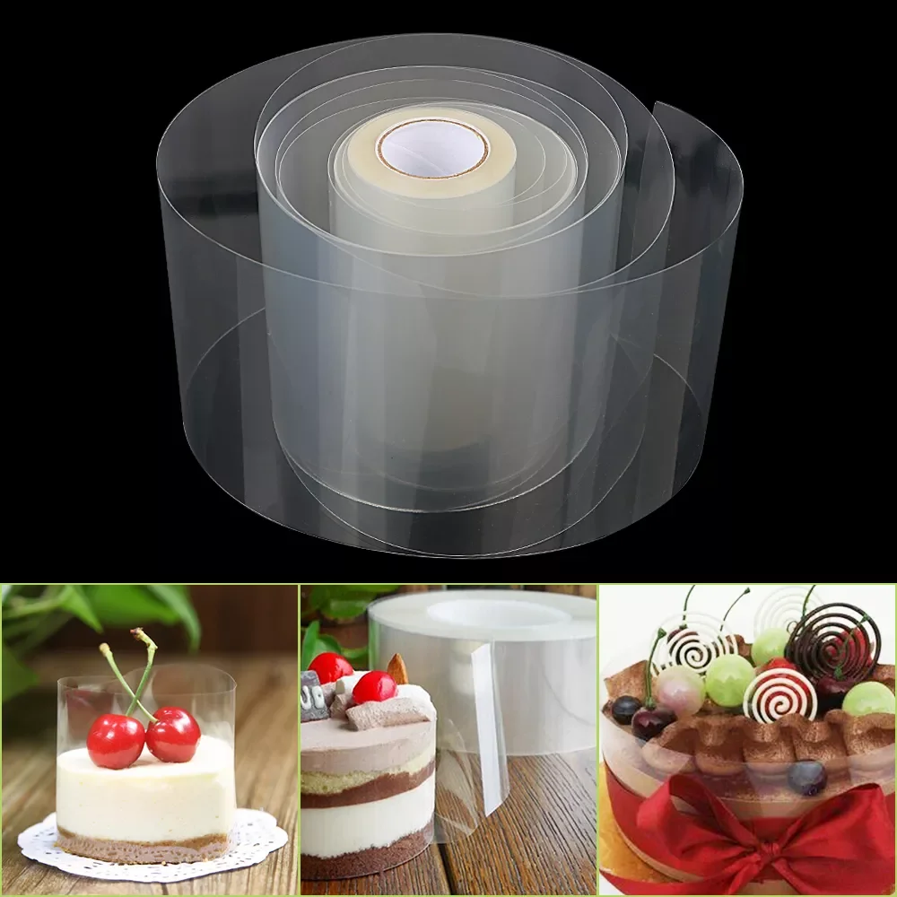 

2022New Transparent Clear Mousse Surrounding Edge Wrapping Tape for Baking Cake Collar Roll Packaging DIY Cake Decorating Tools