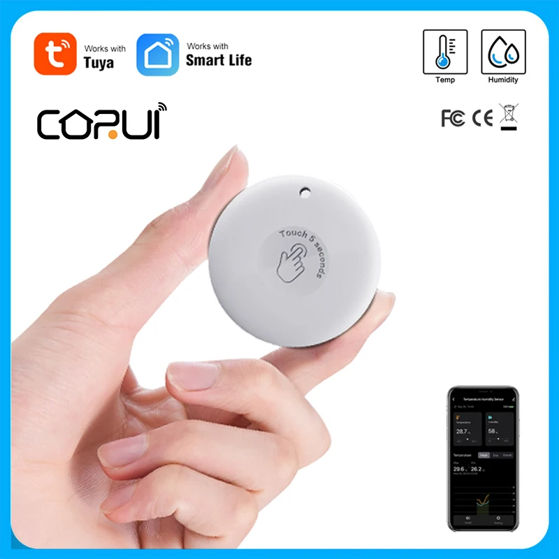 

Цифровая метеостанция TUYA с Bluetooth, комнатный и уличный Измеритель температуры и влажности, датчик температуры