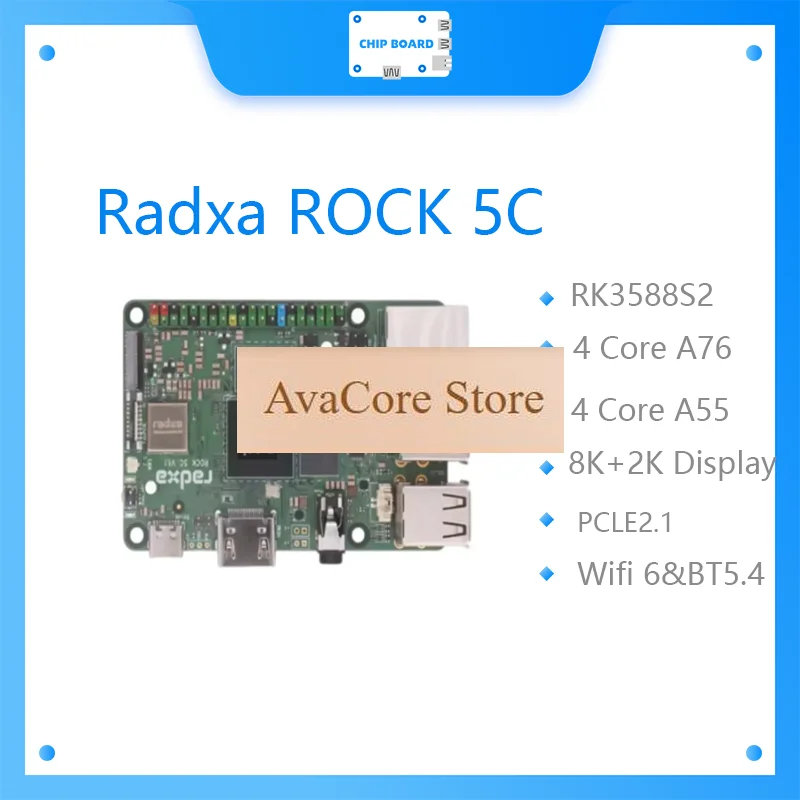 Фото AvaCoreRadxa ROCK 5C Rock Pi 5C Lite RK3588S2/RK3582 Wi-Fi 6 и Bluetooth 5 №2