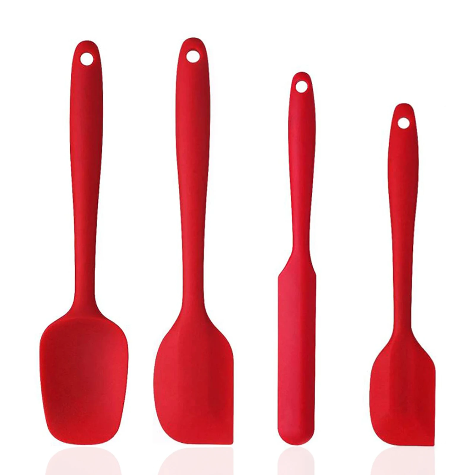 

Kitchen accessories 4pcs Bakeware Baking Pastry Spatulas Silicone Cream Butter Mixer Non-Stick Heat-Resistant Black Cake Tools