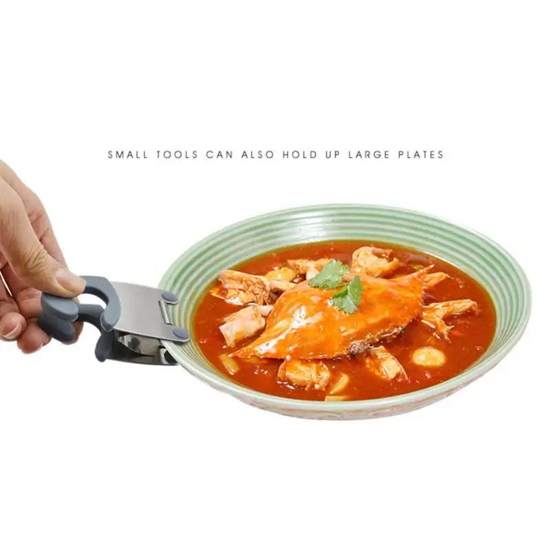 

Stainless Steel Pot Side Clips Anti-scalding Spoon Holder Gadgets Rubber Soup Pot Fixed Clamp Kitchen Gadgets