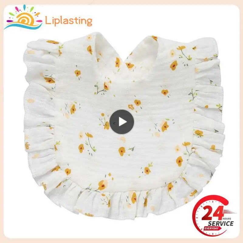 

1PCS Baby Feeding Drool Bib Ruffle Floral Infants Saliva Towel Soft Cotton Burp Cloth For Newborn Toddler Kids Bibs New baberos
