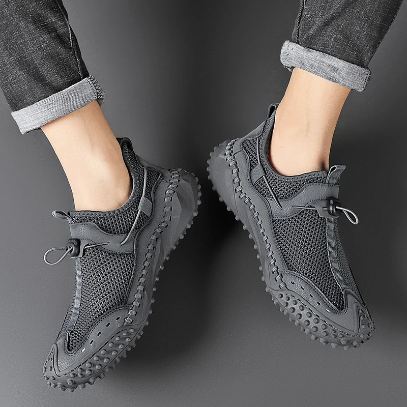 Professional Men's Golf Shoes Men's Black Grey Mesh Breathable Golf Shoes Outdoor Non-Slip Walking Golf Sneakers Size 38-46