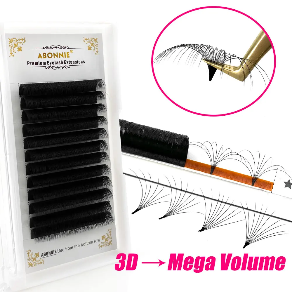 ABONNIE Matte Easy Fans Volume Наращивание ресниц Автоматические вентиляторы Накладные