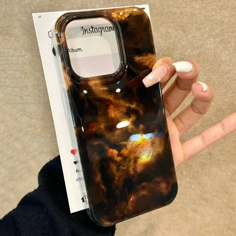 Фото Силиконовый чехол для телефона Vortex Pattern Янтарный, черный, коричневый, для iPhone 16, 11, 12, 13, 14, 15 Pro Max X XS XR 7 8 Plus SE2, мягкий чехол №1