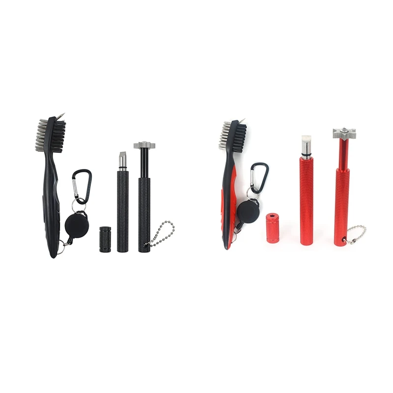 

Набор инструментов для чистки гольф, выдвижная щетка для гольф-клуба и 2 Точилки для пазов в гольф-клуба, для U & V канавки, инструмент для голь...