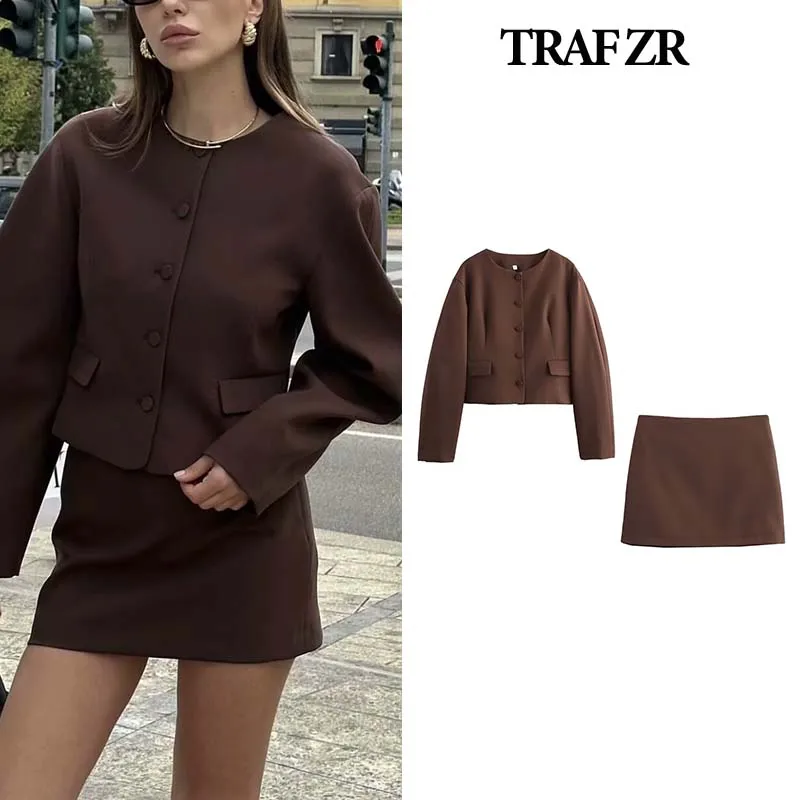 TRAF ZR Женский комплект из двух предметов повседневная элегантная одежда для