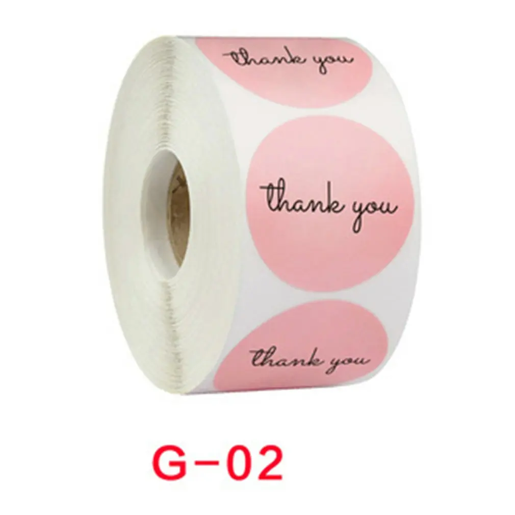 

Розовые наклейки Thank You, этикетка, 500 шт./рулон, медная пластина, самоклеящийся материал, круглые свадебные декоративные наклейки, 1 дюйм