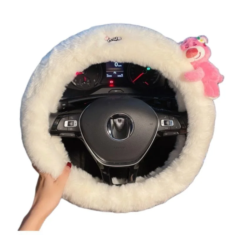 Новый плюшевый чехол на руль Lotso: зимний, теплый, милый, креативный мультяшный декор для автомобиля, аксессуар, подарок (art.: 3920db8dbf31a) - 3920db8dbf31a