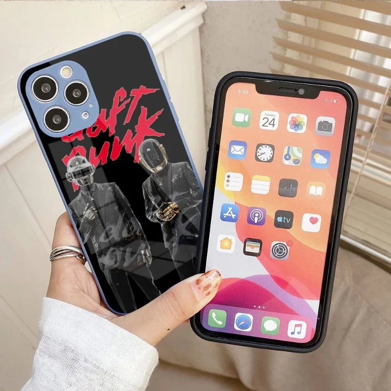 

Чехол Daft в стиле панк для телефона IPhone 14, 13, 12, 11 Pro Max, X, XR, XS, 8, 7 Plus, цветной чехол из жидкого стекла