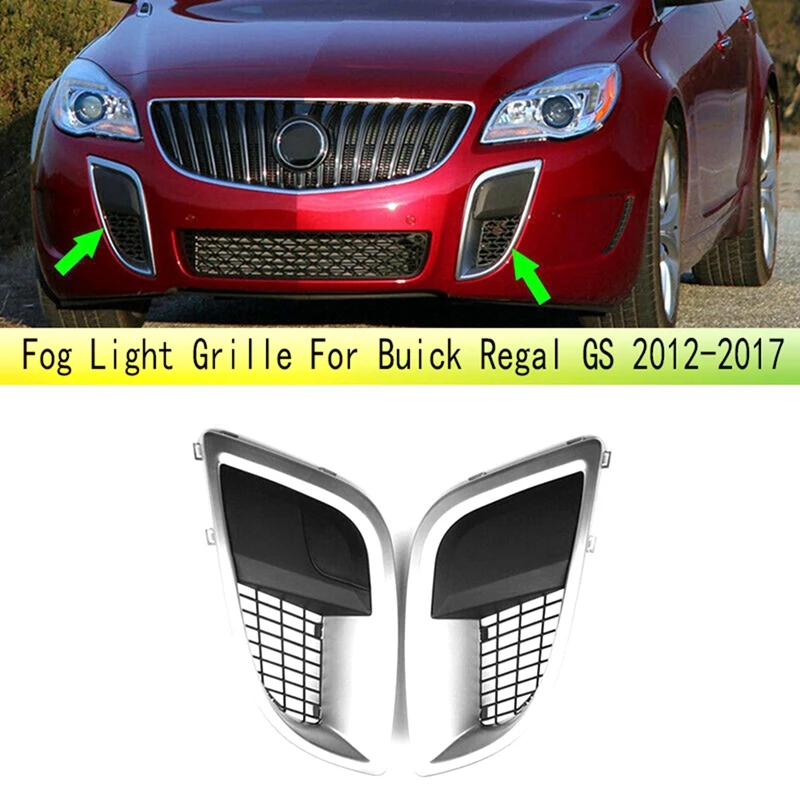 

1 Pack Car Right Fog Light Grille Fog Trailer Cover Front Bumper Light Grille Racing Grills Plastic For Buick Regal GS 2012-2017