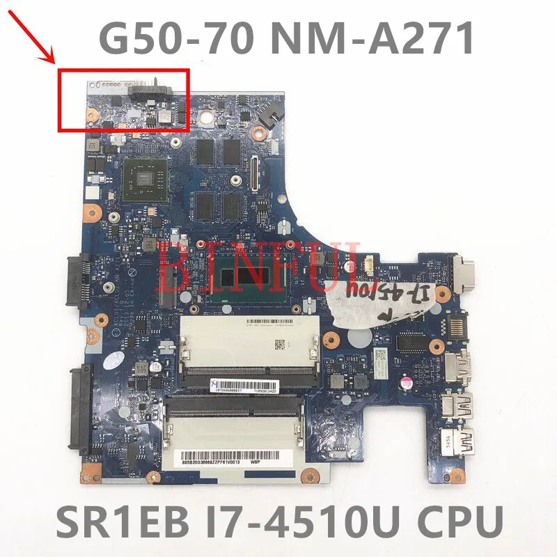 

Mainboard For Lenovo G50-70M G50-70 Z50-70 Laptop Motherboard NM-A271 With I7-4510U I7-4500U CPU ACLU1/ACLU2 100% Full Tested OK