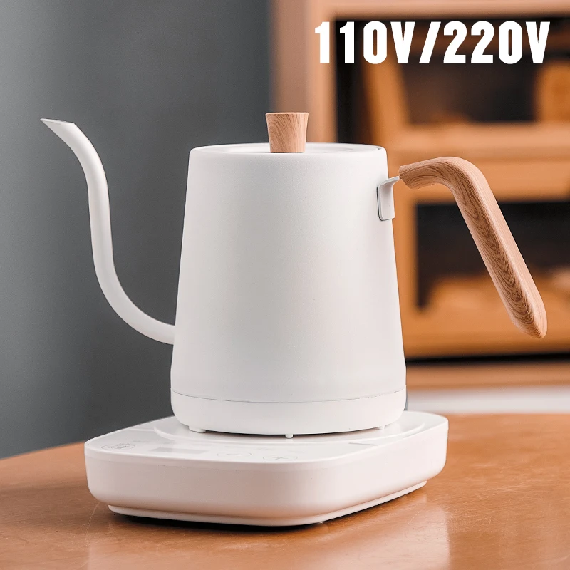 110V 220V Electric Coffee Pot Gooseneck Hand Brew Kettle Smart Temperature Control Heating Water Bottle Household Thermo Teapot