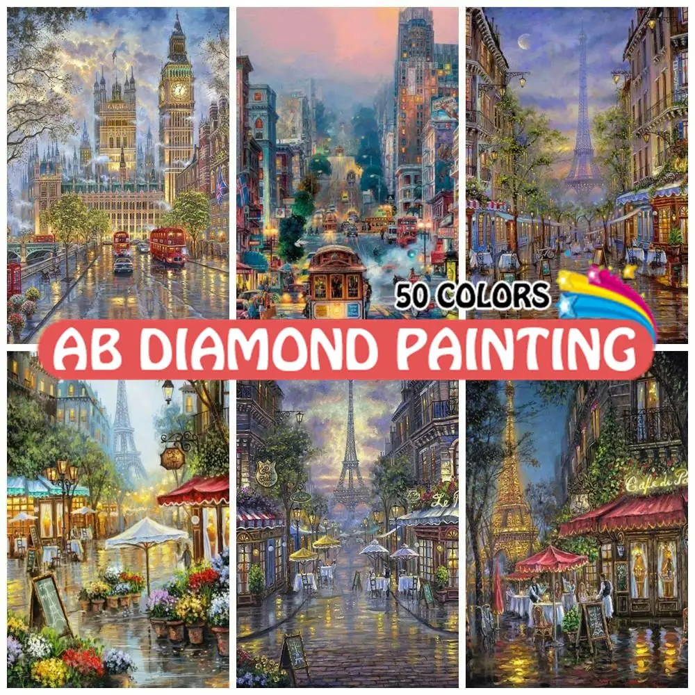 

Eiffel Tower 5D AB Diamond Painting Paris Diamond Mosaic City Beads Embroidery Landscape Rhinestone Kit Pictures Home Decor Art