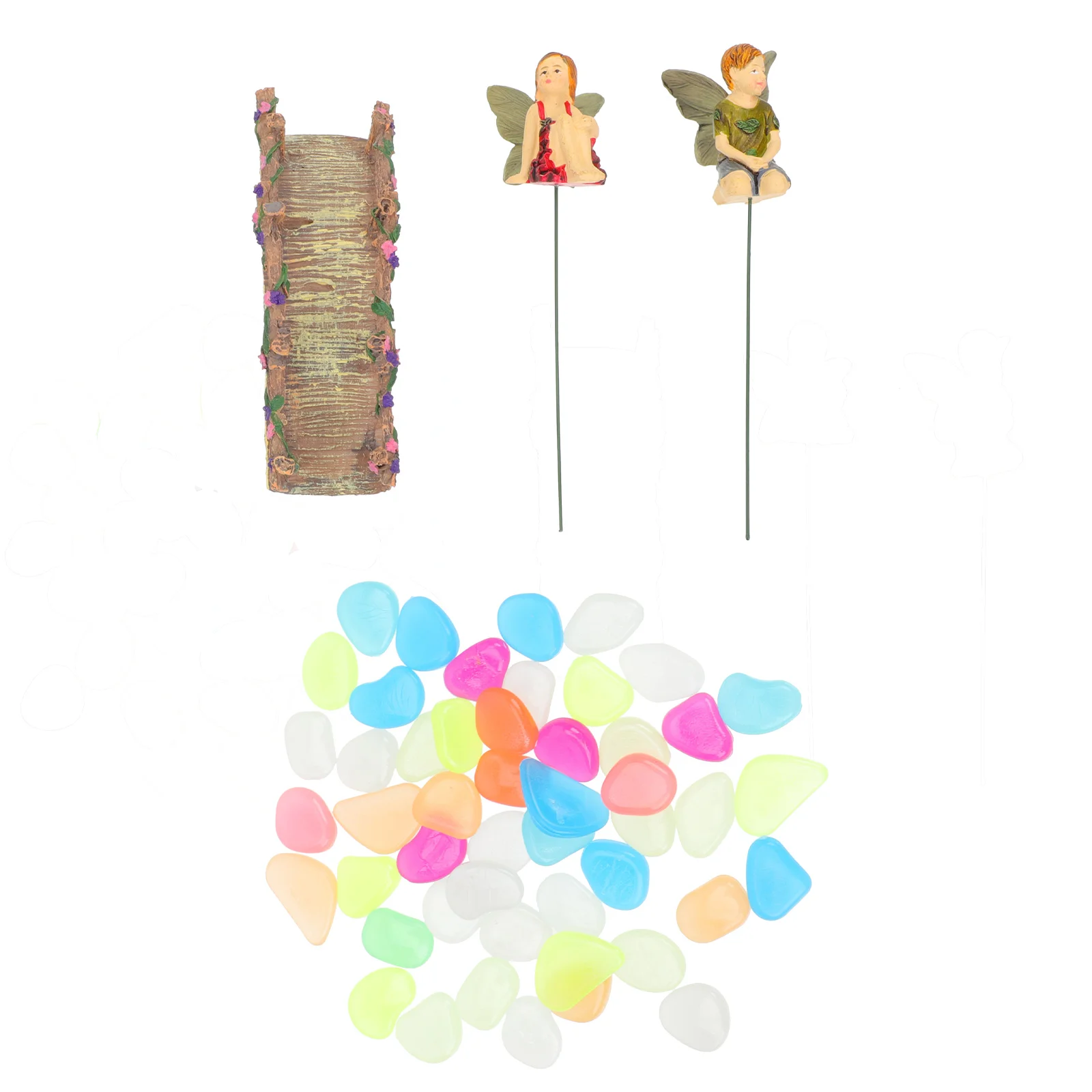 

1 Set of Creative Resin Stakes Garden Yard Decor Bridge Fluorite Ornament Courtyard Decor