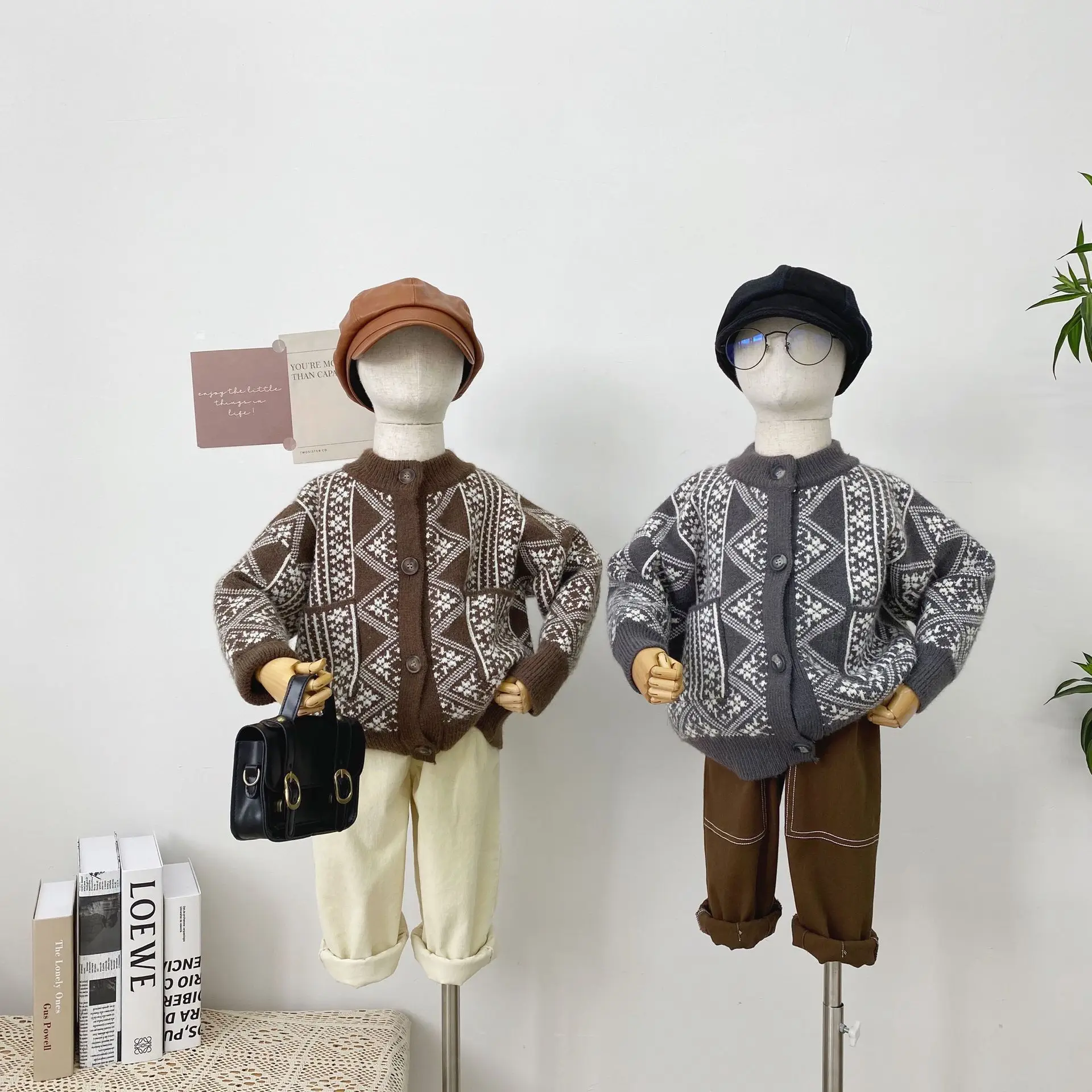 

Vintage Children Cardigan For Girls Boy Autumn Winter Knit Jacket Kids Knitted Coat Baby Knitting Sweaters 2021 Child Outerwear