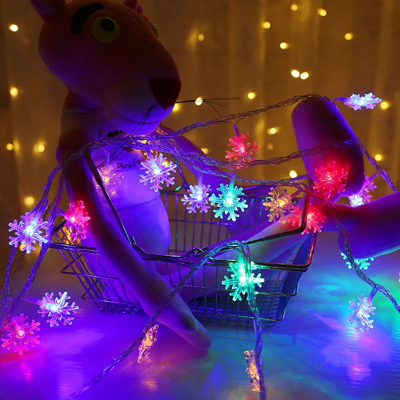 

Осветительная гирлянда со снежинками, осветительная лампа, осветительная гирлянда с аккумулятором 6 м/USB-питанием, рождественские и Новогодние украшения, Рождество