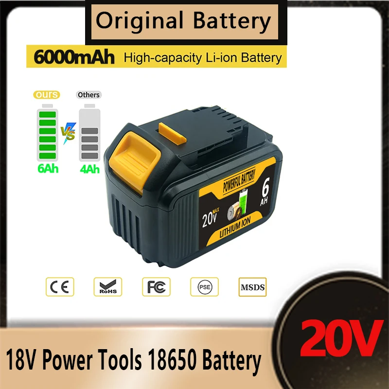 

Сменный литий-ионный аккумулятор для DeWalt MAX DCB205 DCB201 DCB203, 20 в, 6,0 Ач
