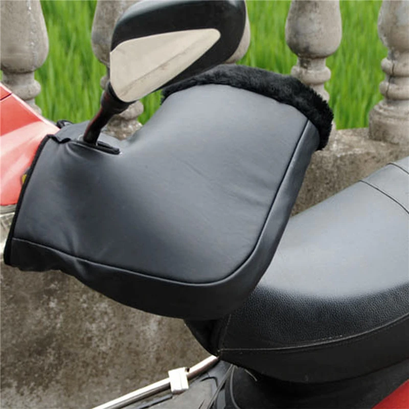 

Ветрозащитные зимние толстые теплые заглушки на руль мотоцикла из искусственной кожи с тепловым покрытием Универсальные перчатки для мото...